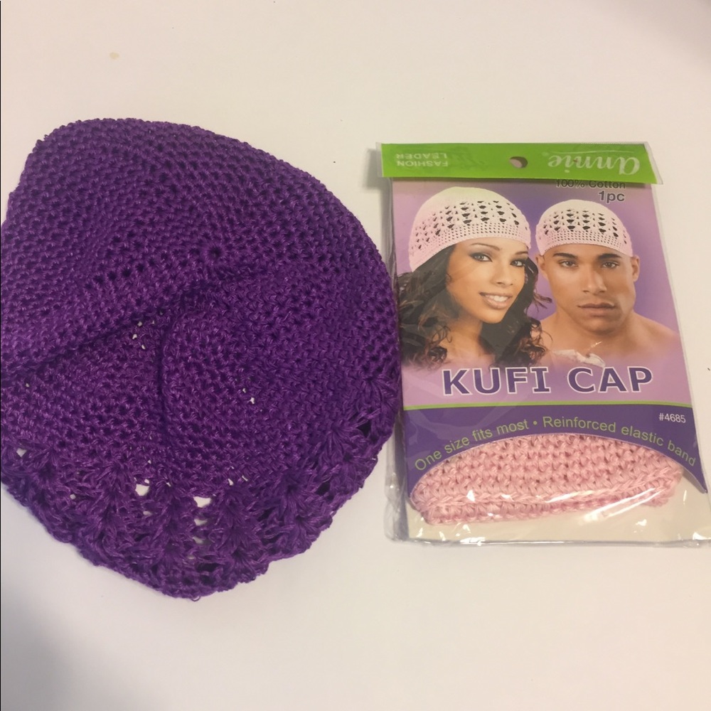 Pink Purple Beanie Kufi Cap Hat Set Of 2